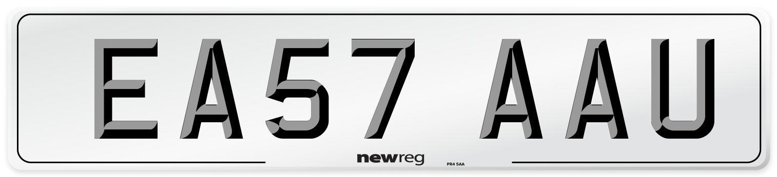 EA57 AAU Number Plate from New Reg